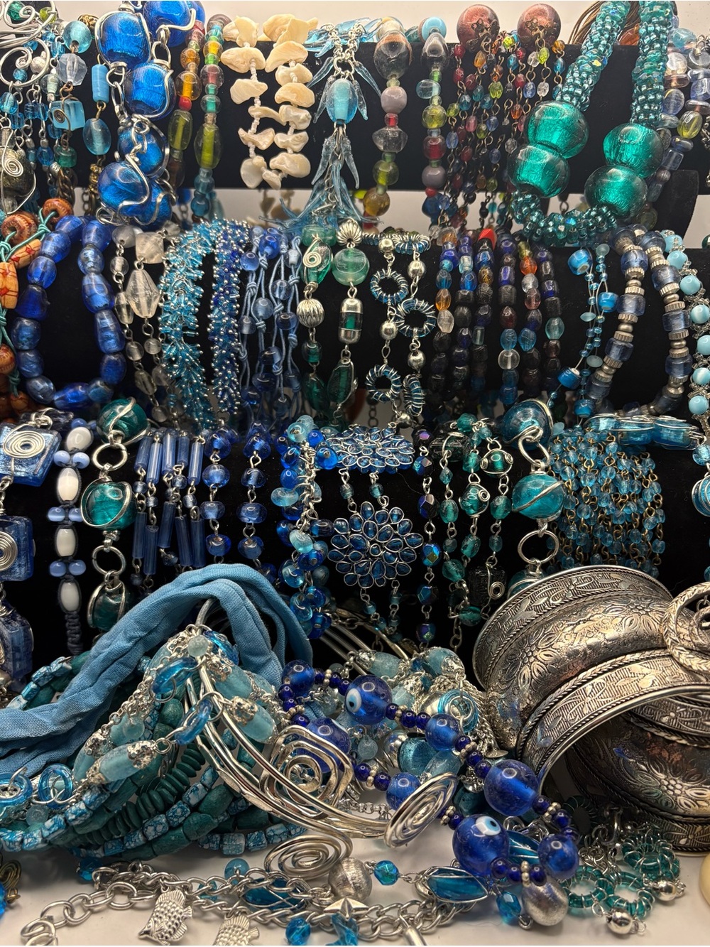 53 piece lot Bohemian jewelry necklaces bracelets cuffs ring